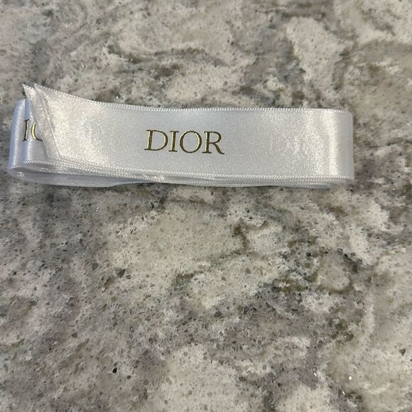 🎀 Authentic Dior Ribbon - White with Gold Lettering - 1 Inch Wide, 81”  Long - Picture 1 of 1